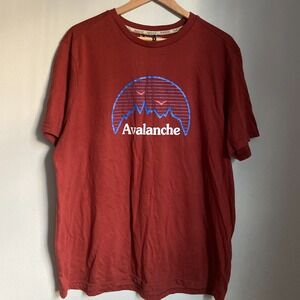 Avalanche‎ Outdoor Supply Red Graphic Tee Shirt XL Mountains Gorpcore Granola